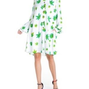 Meghan Fabulous Party Girl Good Times White Dress knee length Medium cannabis